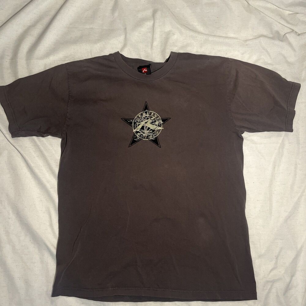 Vintage Rusty Surfboard Surf Wear Shirt men's XL Brown Center Logo